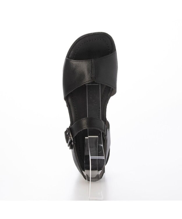 ing <ing>【WEB限定】ウエッジヒールレザーサンダル ブラック