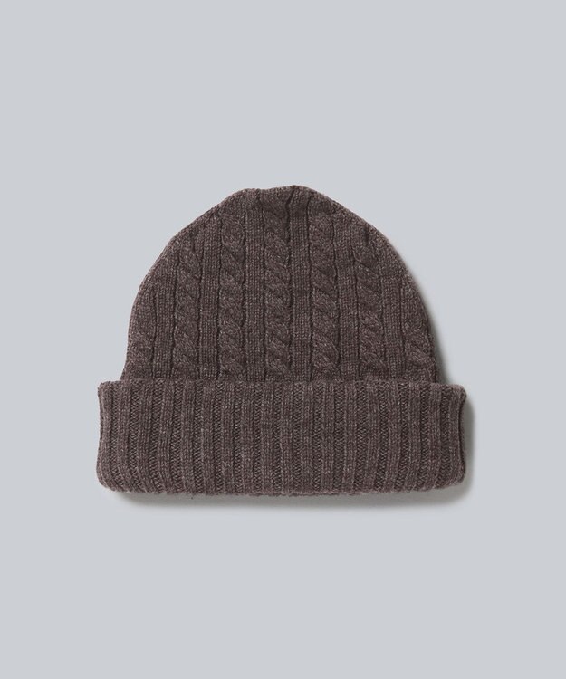 WHITE MAILS 【UNISEX】WOOL PAPER DOUBLE KNIT ケーブルビーニー チャコールグレー