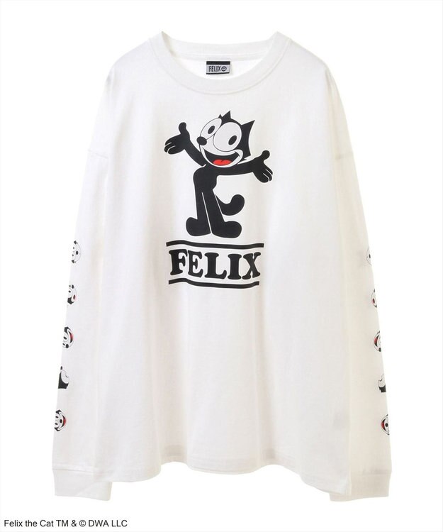 Green Parks ■ＦＥＬＩＸ　袖フェイスｐｔ　ロンＴＥＥ White