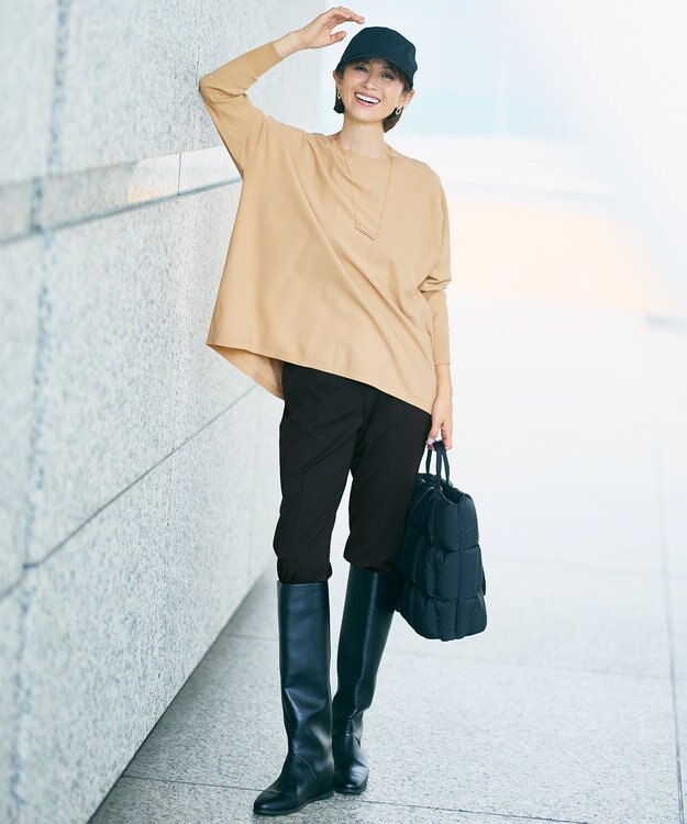 自由区 【SHIHOさん着用】ストレートインヒールロング ブーツ ブラック