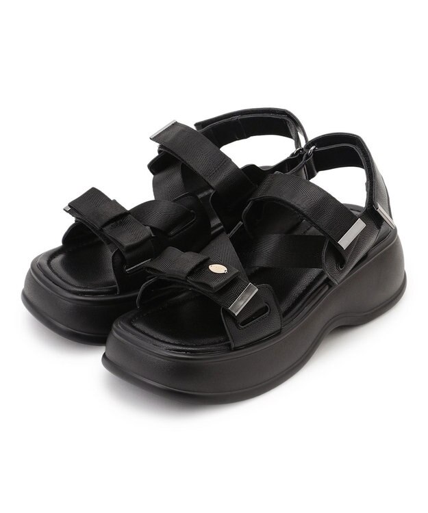TOCCA CROSSING RIBBON SPORTS SANDALS サンダル ブラック系