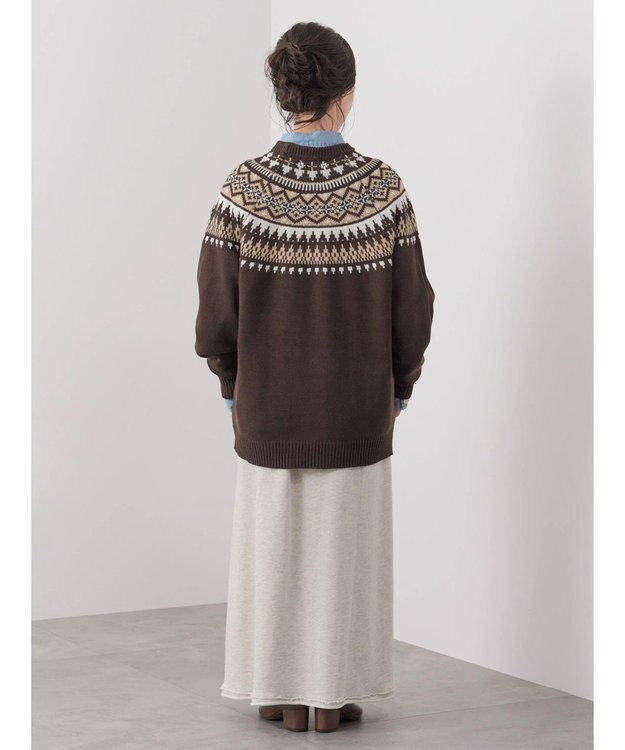 CRAFT STANDARD BOUTIQUE 【男女兼用】求心柄クルーネックニット Brown