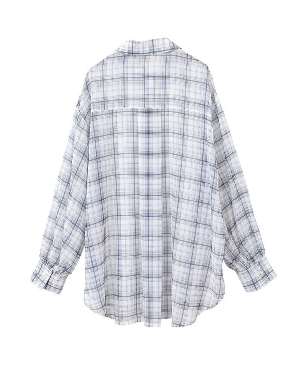 earth music&ecology シアーチェックシャツ Off White