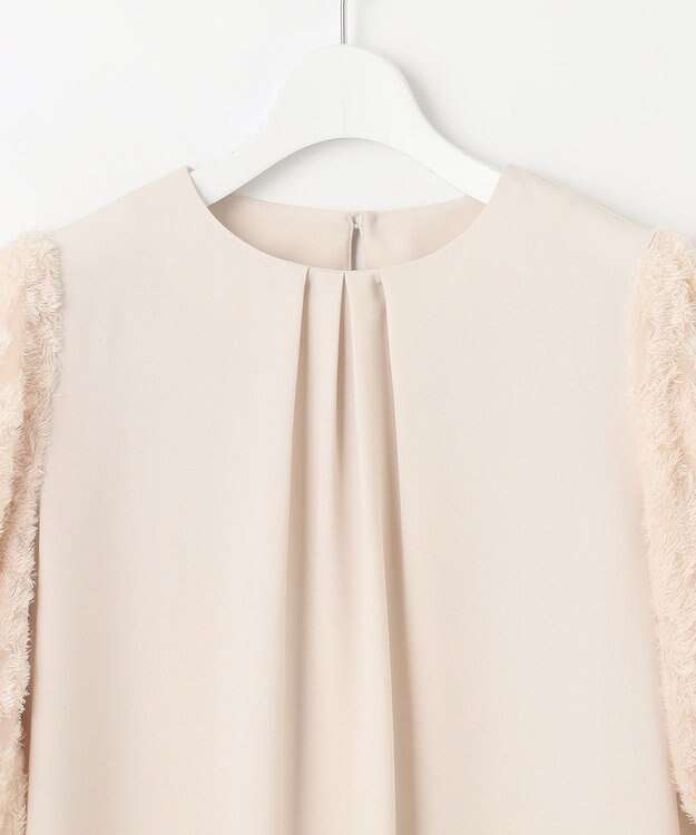 自由区 【洗える・XSサイズあり】ファニースリーブ ブラウス ベージュ系