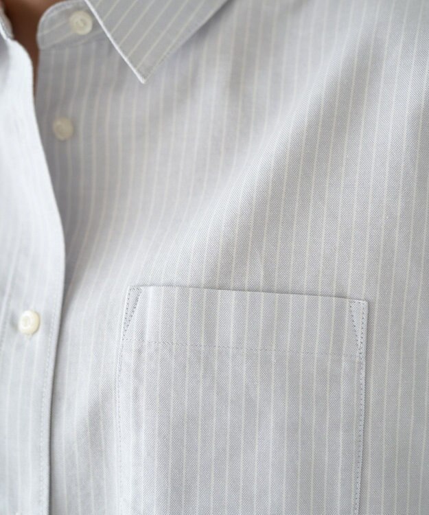 AMERICAN HOLIC オックスベーシックシャツ ストライプグレー