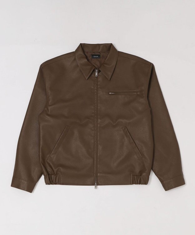 WEGO PUダブルZIPブルゾン ブラウン