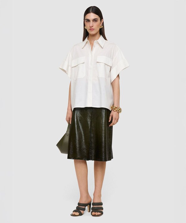 JOSEPH ポプリンコットン　ショートスリーブシャツ Wax