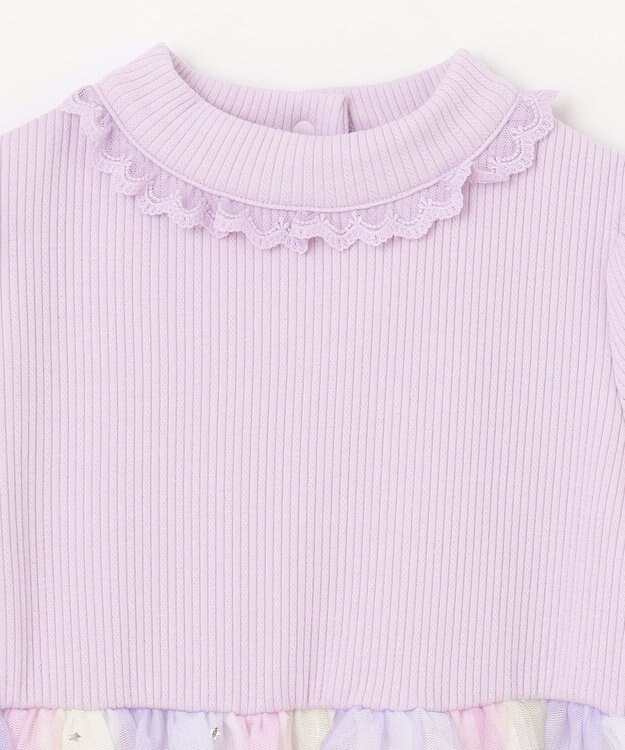 ANY KIDS ドッキング チュール ワンピース ラベンダー×レインボー