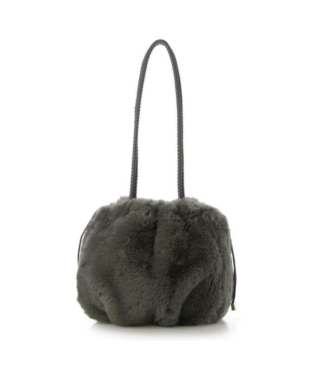 UNBILLION カシュカシュ cachecache / ロングハンドルエコファー巾着トート GY