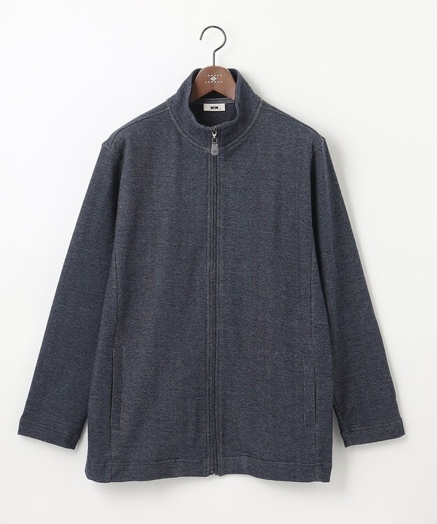 JOSEPH ABBOUD 【キングサイズ・オーガニックコットン使用】フルZIPカラー ブルゾン ネイビー系