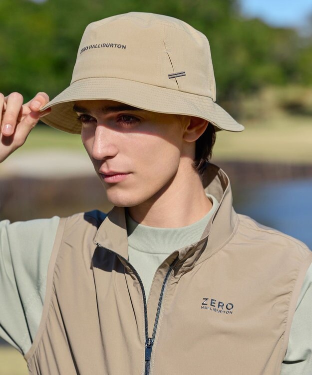ZERO HALLIBURTON サングラスホルダー付きバケットハット ZHG-CAP26 85069 ベージュ