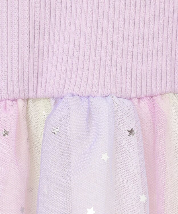 ANY KIDS ドッキング チュール ワンピース ラベンダー×レインボー