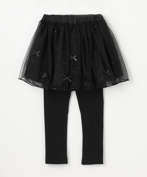 ANY KIDS リボン×ラメチュールスカッツ ブラック