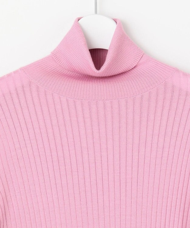 自由区 L 【洗える】カシミヤシルクブレンド タートルネックニット (検索番号:JJ47) ピンク系
