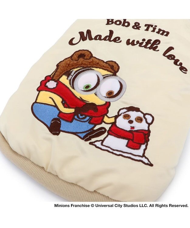 PET PARADISE ミニオン ボブ ティム 遠赤外線 スカジャン 《雪柄》 小型犬 ベージュ