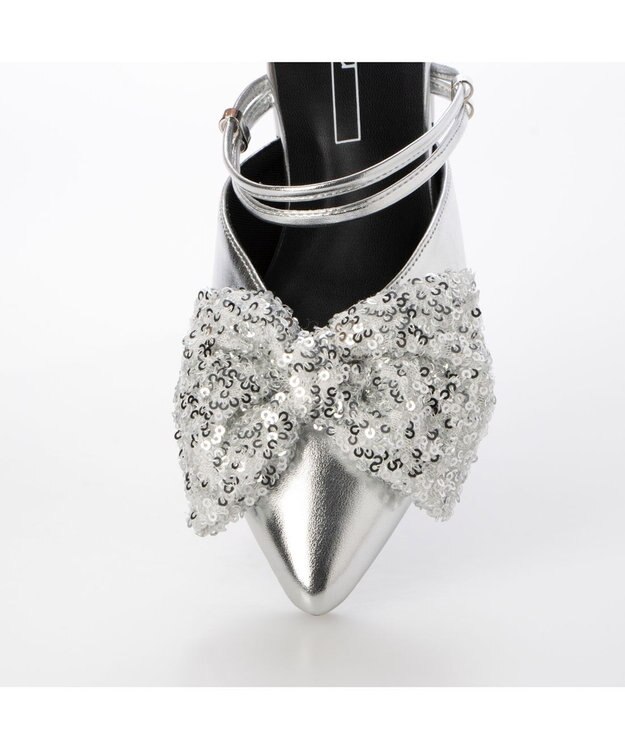 MODE ET JACOMO <noyau>2WAYリボンストラップミュールパンプス シルバーコンビ