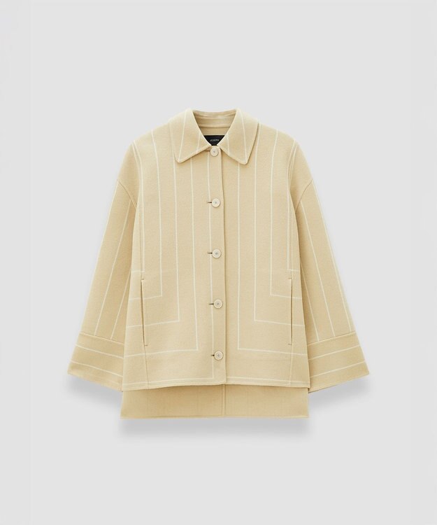 JOSEPH ジオメトリック ダブルフェイス ウールコート Affogato / Ivory