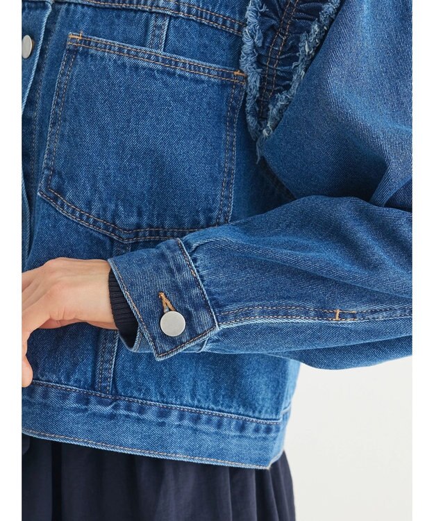 Green Parks ・Ｄｏｕｂｌｅ　Ｆｌａｇｓ　　ショルダーフリルＧジャン Indigo