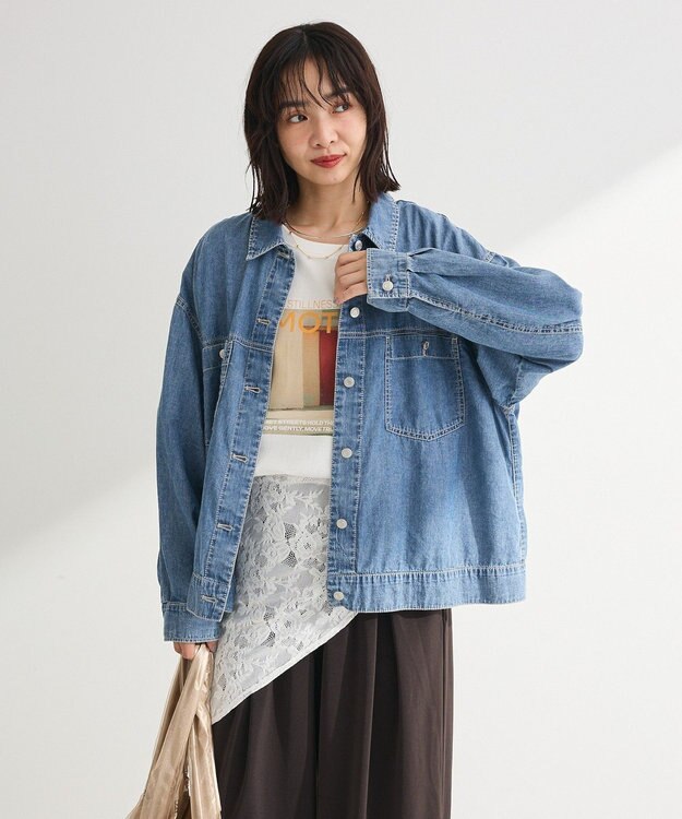 Green Parks シアーデニムシャツＧジャン Black