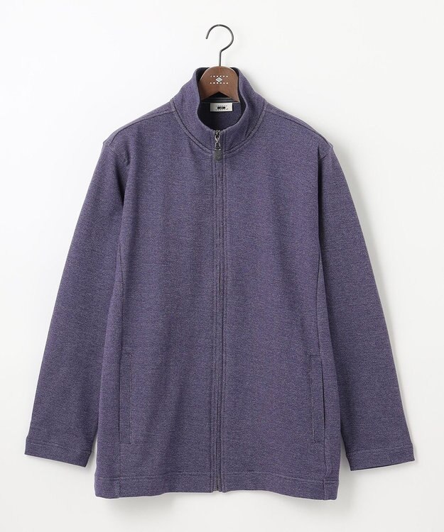 JOSEPH ABBOUD 【キングサイズ・オーガニックコットン使用】フルZIPカラー ブルゾン パープル系