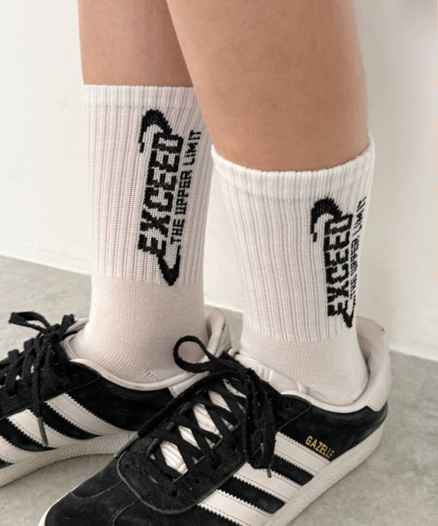 WEGO EXCEEDロゴリブソックス ホワイト