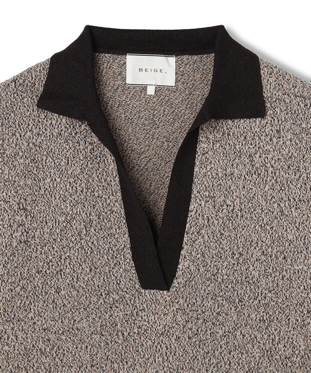 BEIGE， AGATE / バイカラー スキッパーニット Mix