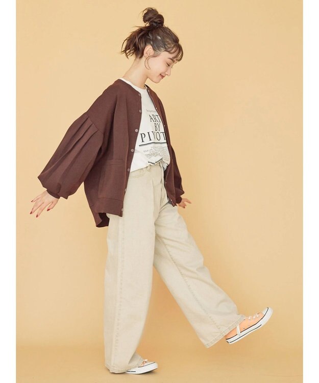 AMERICAN HOLIC エコカルットクルーネックカーディガン Brown