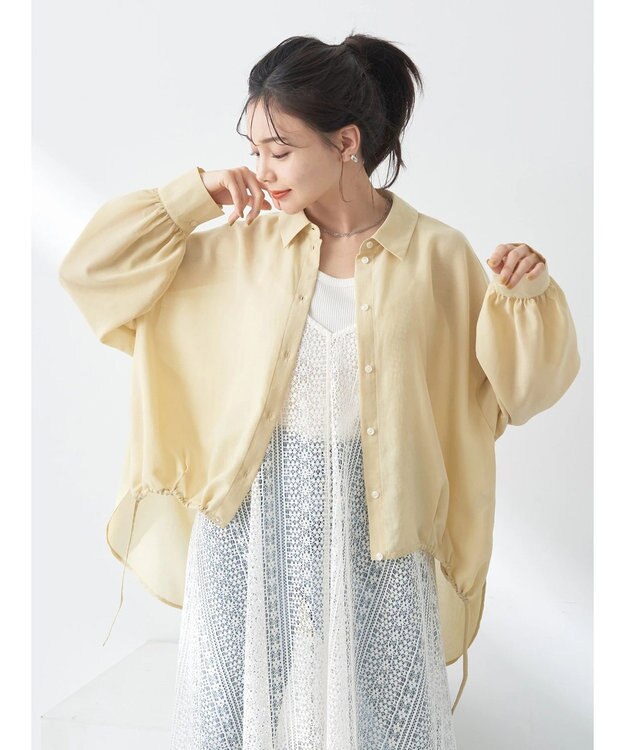 earth music&ecology シアードロストシャツ Yellow