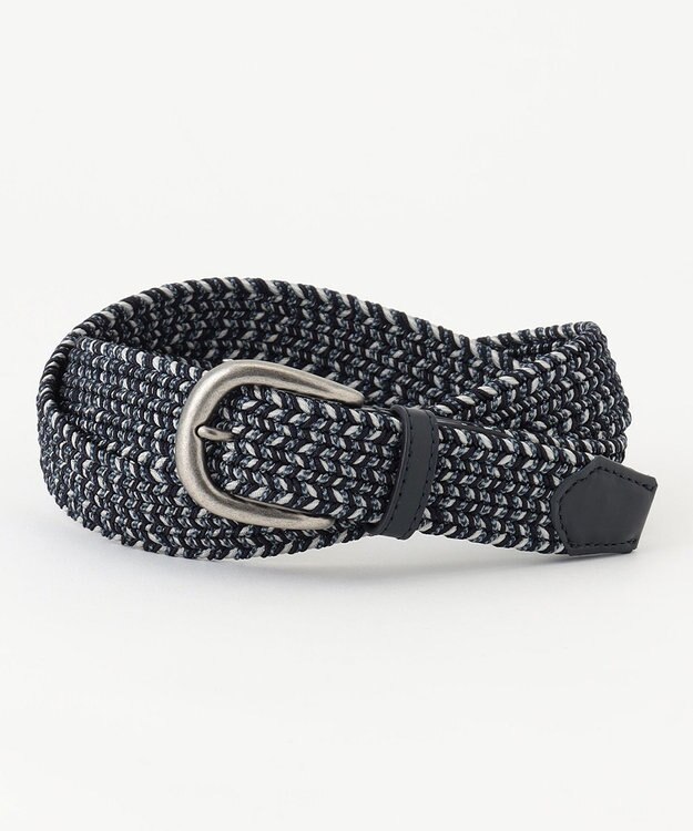 JOSEPH ABBOUD 【ストレッチ/日本製】 ストレッチMIX メッシュ ベルト ネイビー系