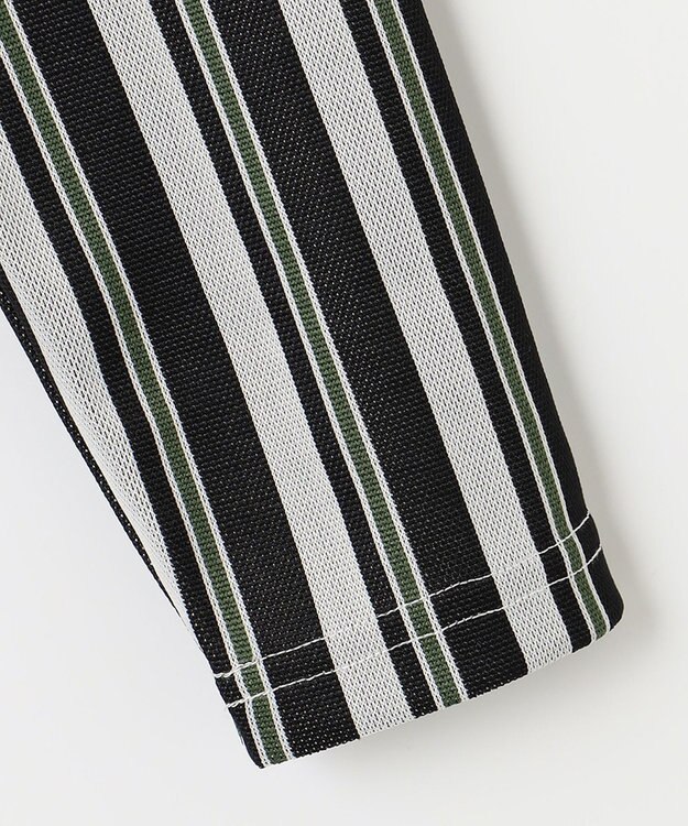 23区GOLF 【WOMEN】【吸汗速乾/ストレッチ】ストライプジャガードシャツ グリーン系2