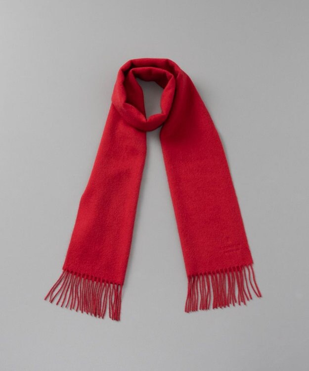 AURORA LANVIN COLLECTION ランバン コレクション カシミヤ  無地プチマフラー　　（幅20cm) ライトレッド