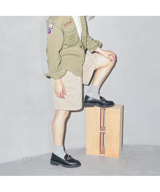 ing <ing>リングビット厚底ローファー ブラック