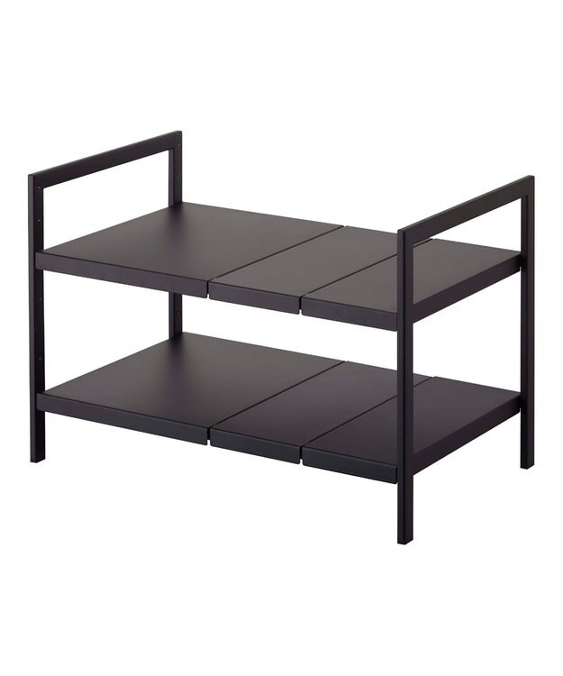 tower 伸縮シンク下ラック 2段 タワー D30 ブラック ブラック