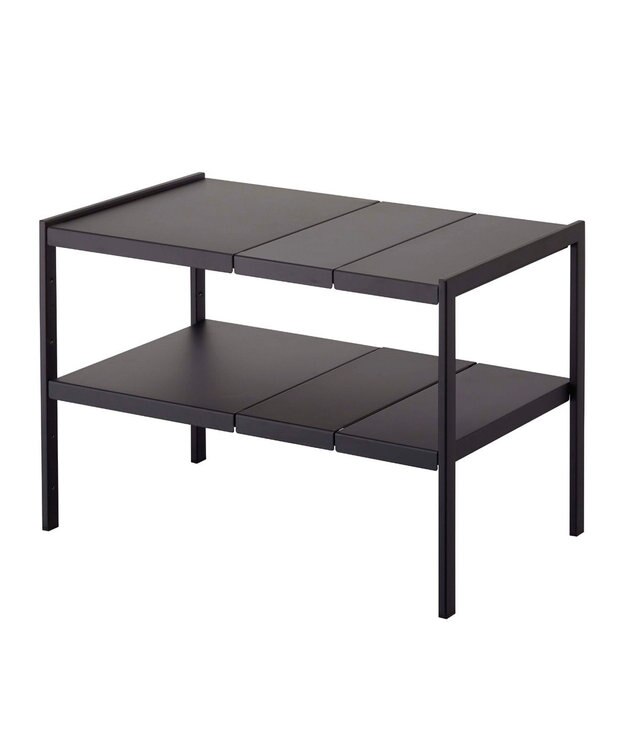 tower 伸縮シンク下ラック 2段 タワー D30 ブラック ブラック