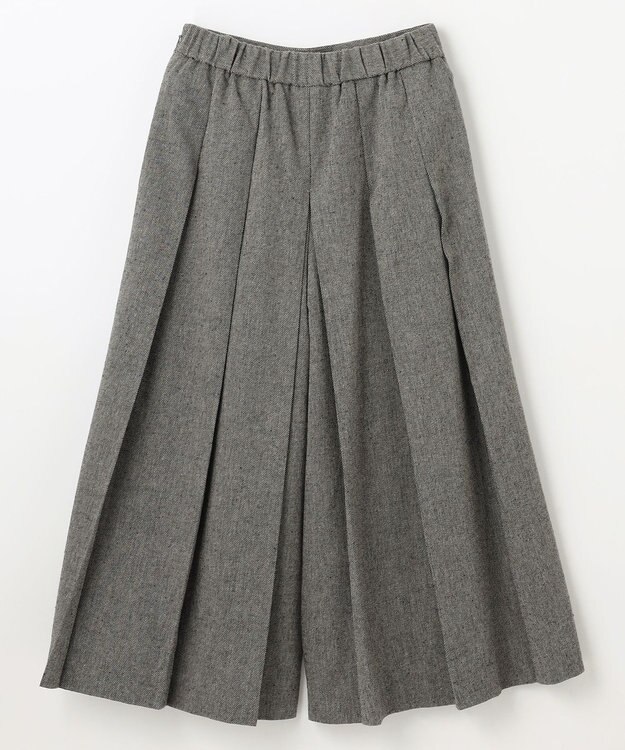 ANY 【手洗い可/ウエストゴム】タックワイドパンツ グレー