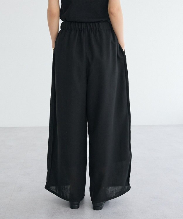 CRAFT STANDARD BOUTIQUE リネンライクワイドイージーパンツ Black