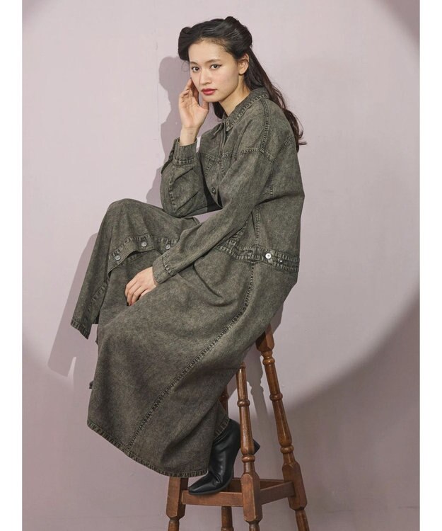 Green Parks ■ＥＳＣＡＲ　デニムジャケットワンピース Brown