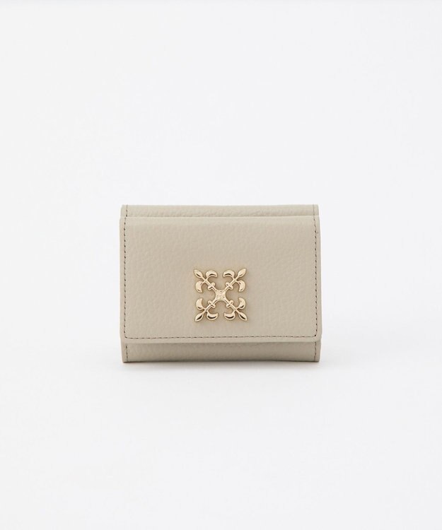 russet 《soeru》モノグラムプレート三つ折りウォレット(SO-397) GrayBE/GR