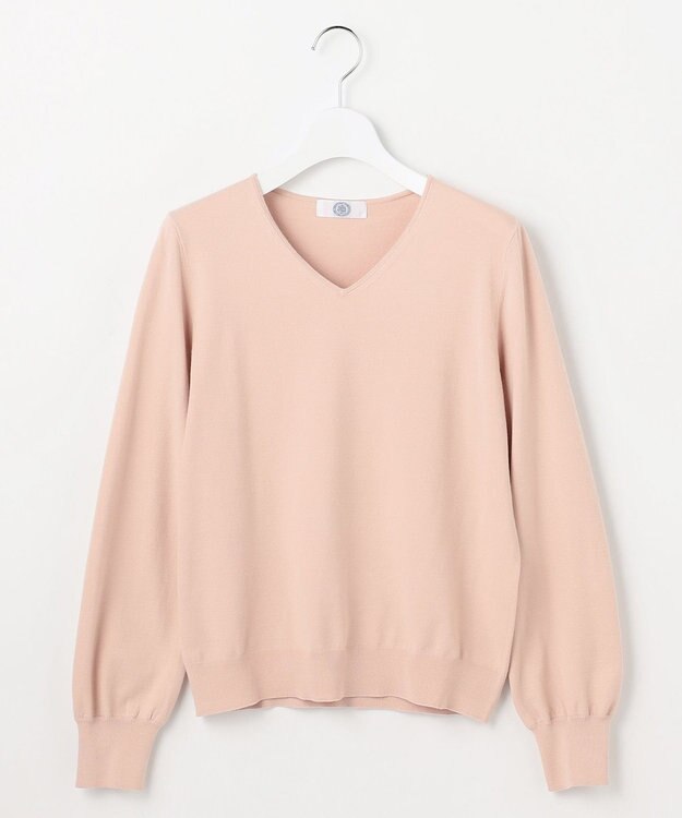 J.PRESS LADIES 【人気のため新色追加】PRINCE Vネック ニット ピンク系1