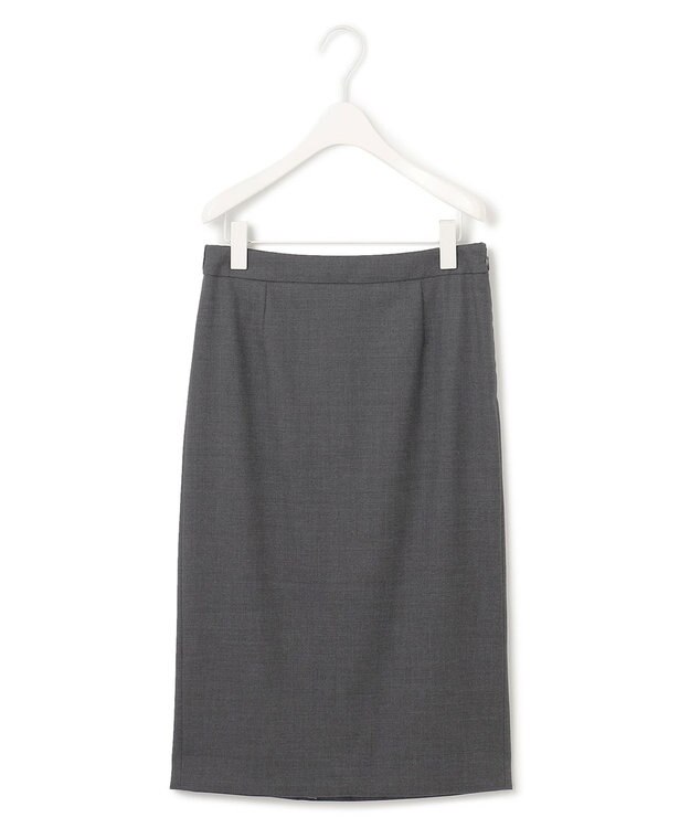 ICB L 【セットアップ対応】ウールストレッチ タイトスカート チャコール系