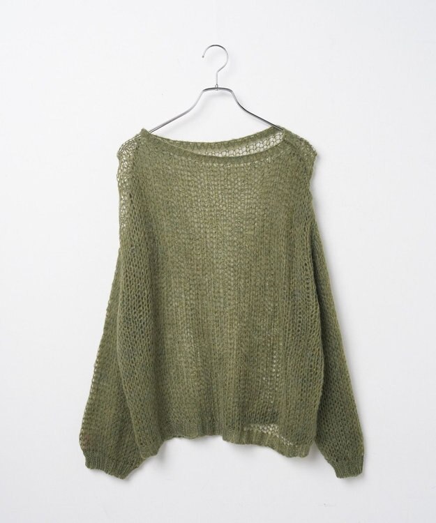 WEGO モヘアライクニットプルオーバー グリーン