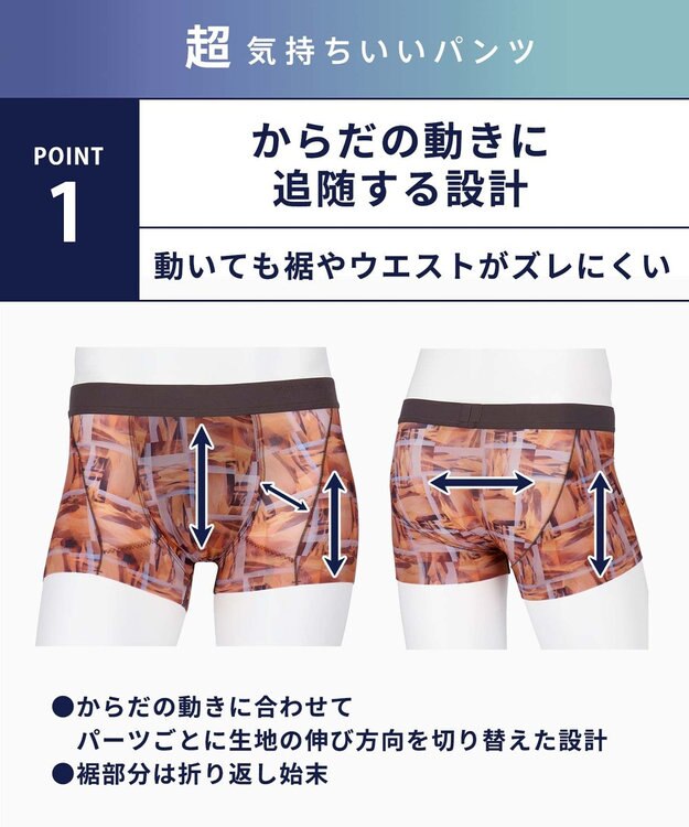 WACOAL MEN WACOAL MEN ボクサーパンツ ローライズ 【超気持ちいいパンツ】 動きにフィット 裾やウエストがズレにくい フロントの安定性・快適性 前閉じ 下着 メンズ WT3440 /ワコールメン ブラウン
