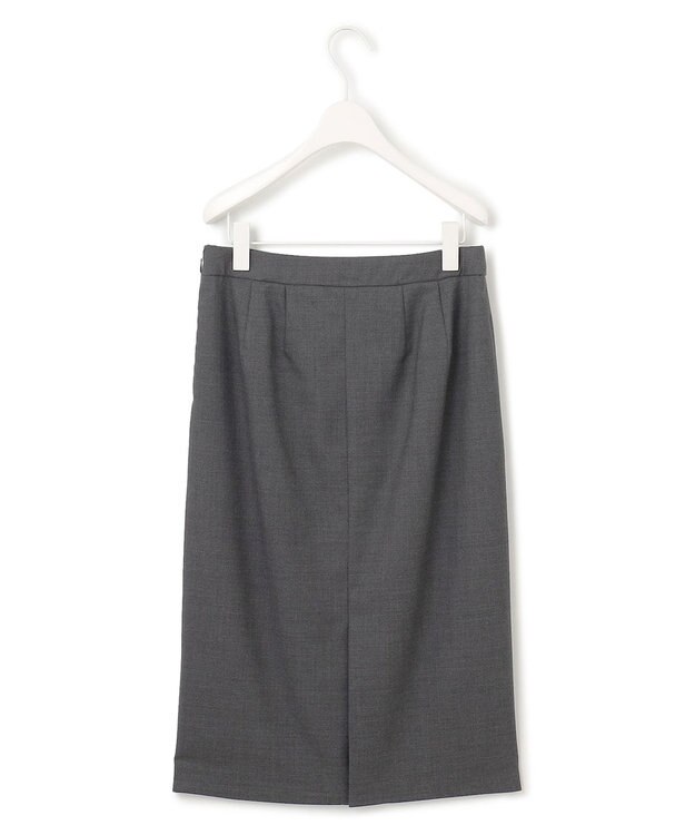 ICB L 【セットアップ対応】ウールストレッチ タイトスカート チャコール系