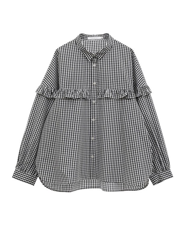 AMERICAN HOLIC イージーケアフリルシャツ Gingham Check
