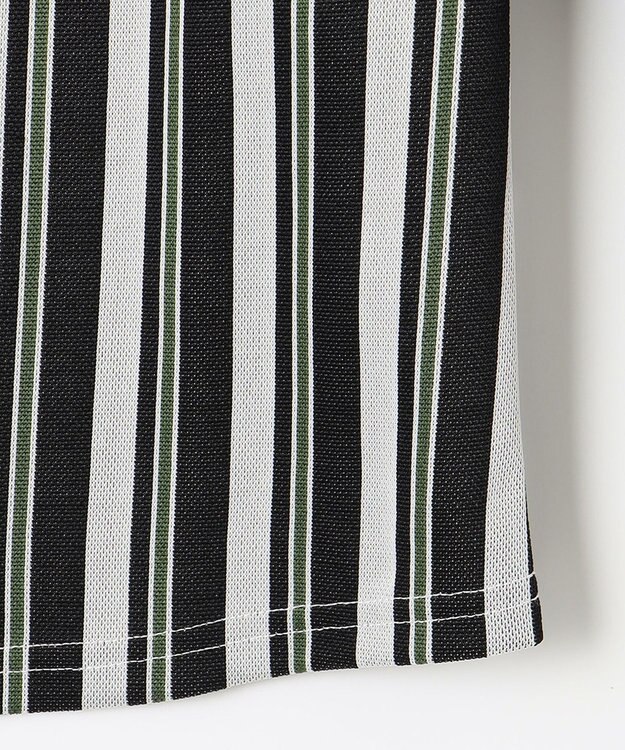 23区GOLF 【WOMEN】【吸汗速乾/ストレッチ】ストライプジャガードシャツ グリーン系2