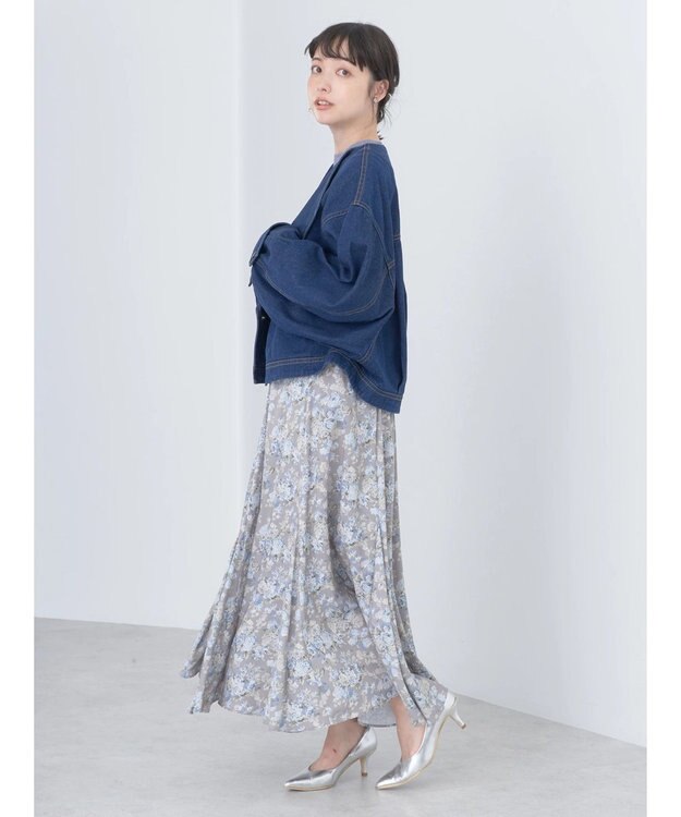 earth music&ecology ビッグカラーショートジャケット Dark Indigo