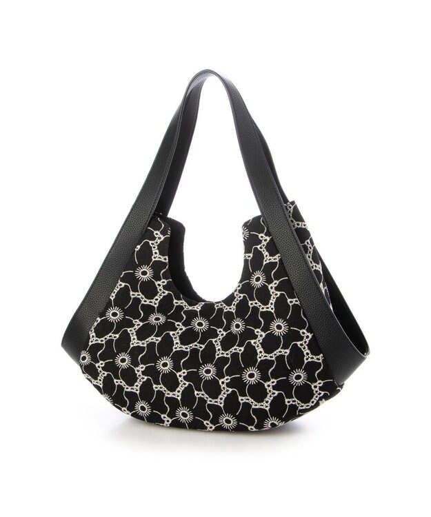 UNBILLION カシュカシュ cachecache / 刺繍生地トートバッグ ブラック