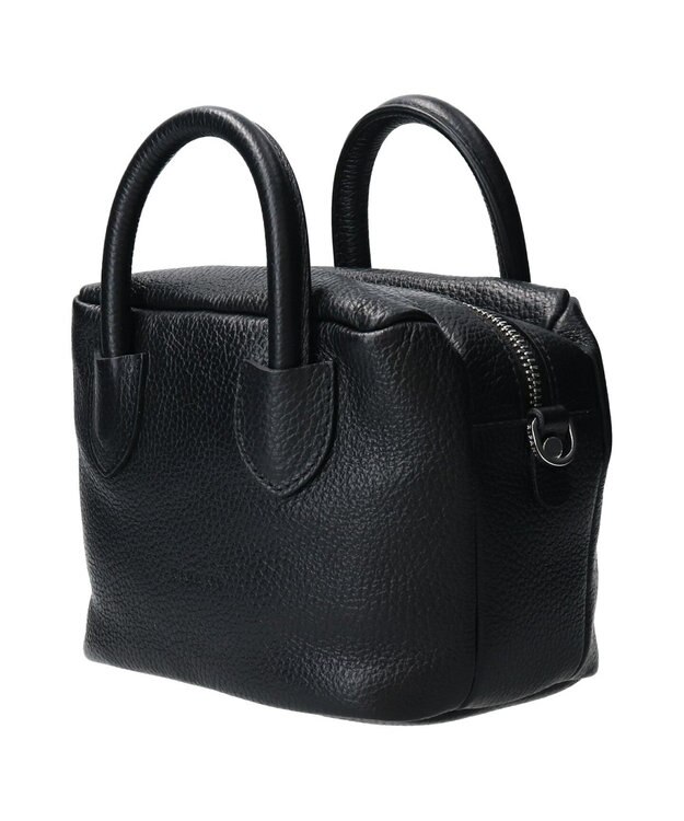 INTER-CHAUSSURES 【RIPANI】スクエアレザーミニハンドバッグ ブラック