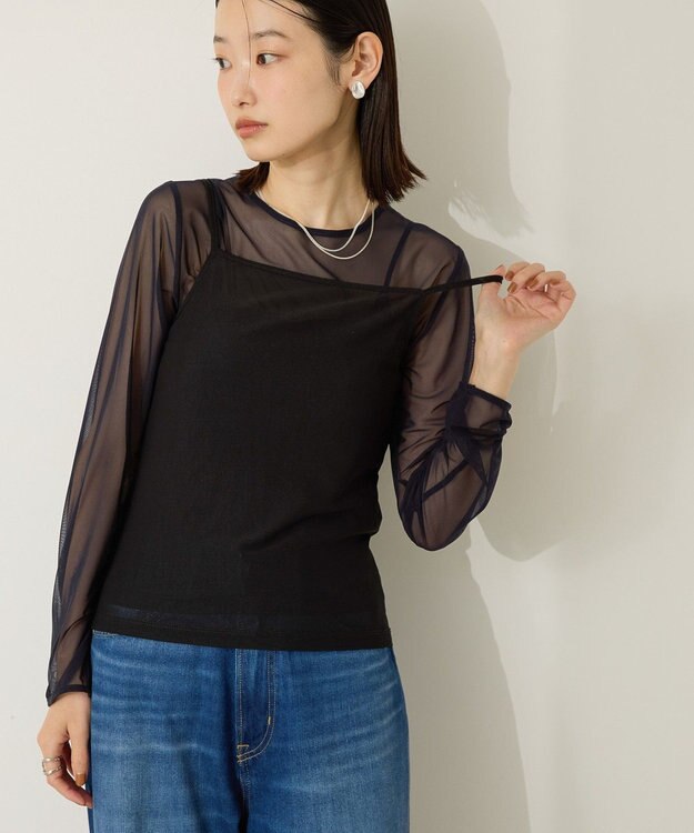 AMERICAN HOLIC 【２点セット】チュールキャミレイヤードトップス Navy