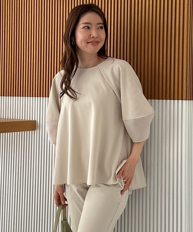 UNFILO BEAUTY MOVE シアースリーブブラウス アイボリー